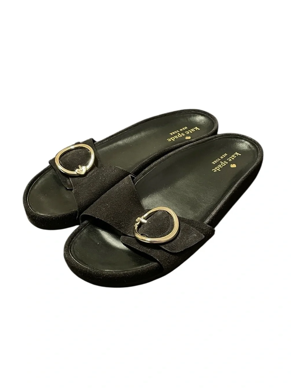 Kate Spade‎ New York Women’s Black Suede Della Slide Slip On Sandals Size 8